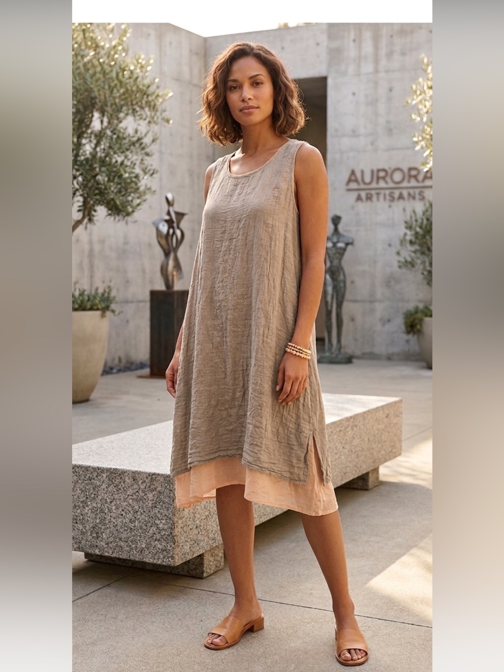 Take 50% OFF- Outline Sleeveless Dress, Size-L